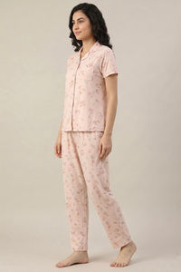 Zivame Beach Dreamer Knit Poly Pyjama Set - Soft Pink — thumbnail 2